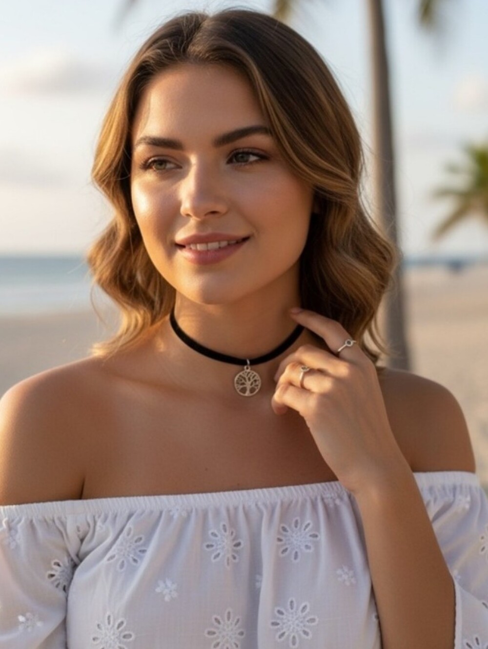 Tree Of Life Choker Adjustable Necklace Boho Hippie